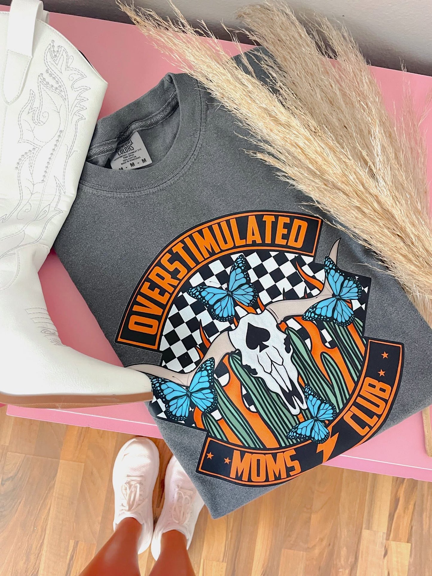 Orange Western Overstimulated Moms Club DTF Graphics