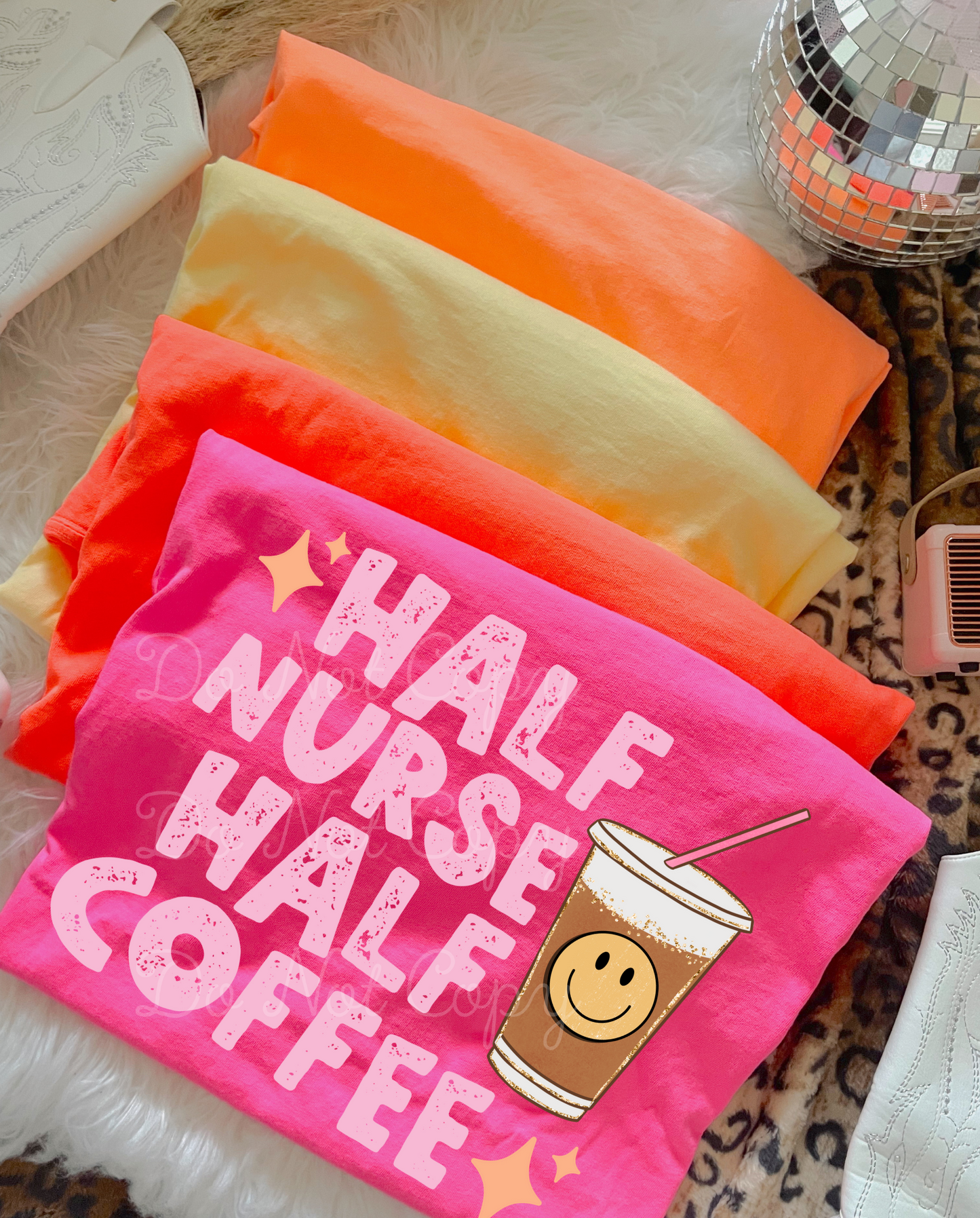 Half Nurse Half Coffee DTF Graphics