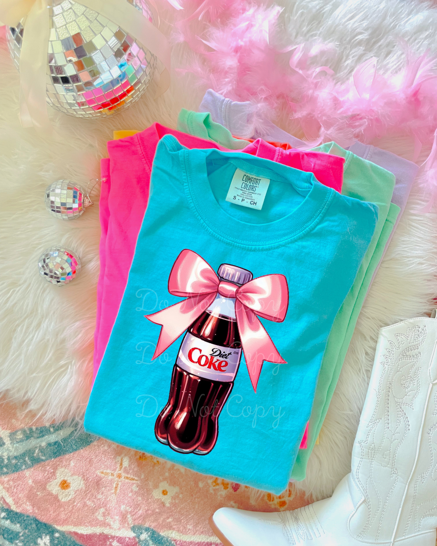 Diet Coke Bow DTF Graphics