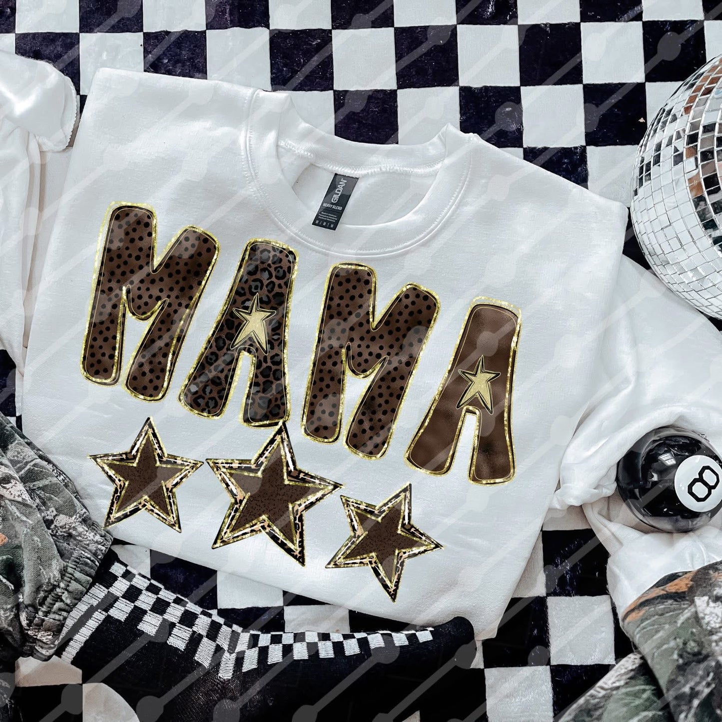 Brown Mama Stars DTF Graphics