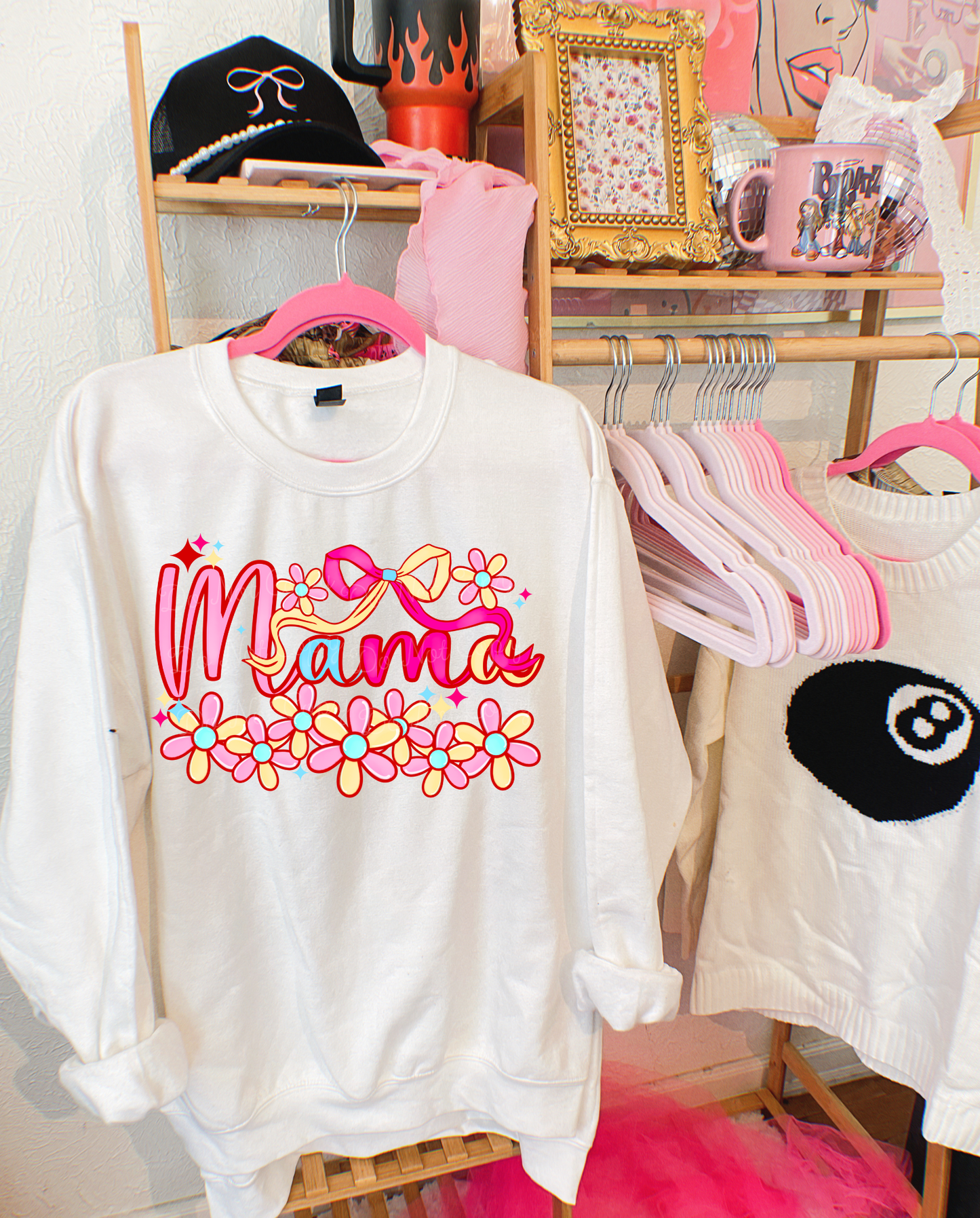 Floral Bow Colorful Mama DTF Graphics