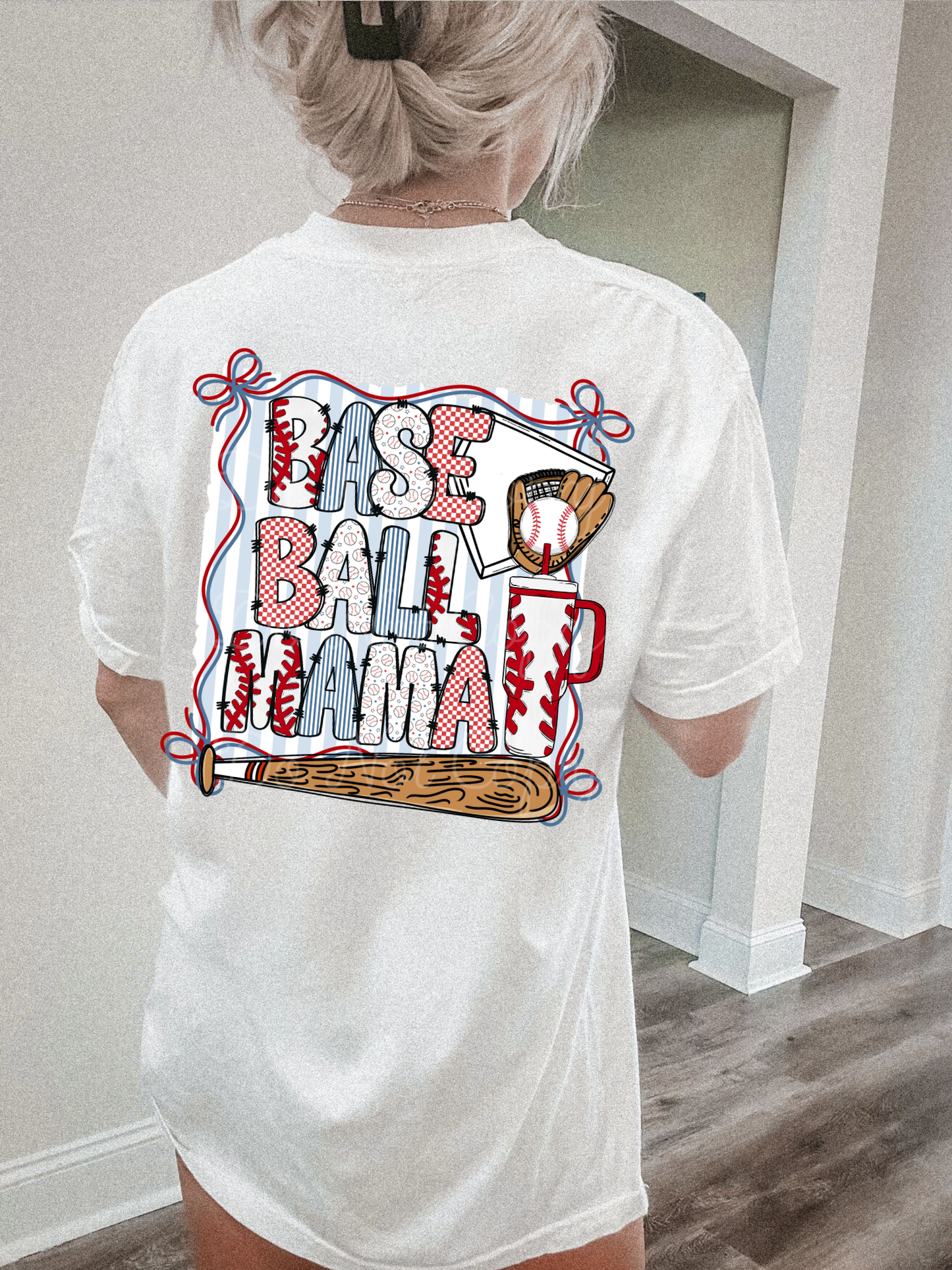 Baseball Mama (on back) DTF Graphics