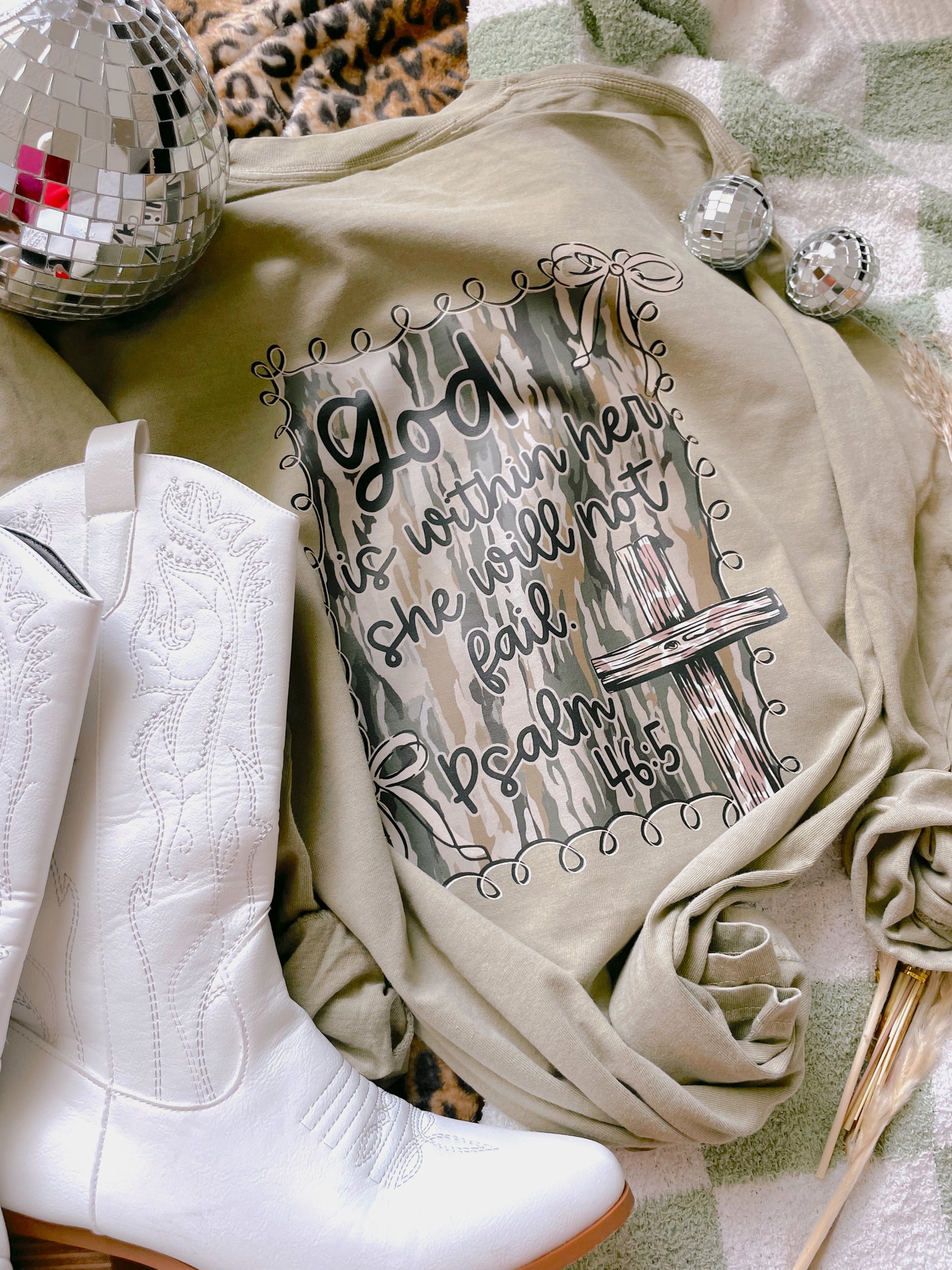 God Is Within Her Camo (front & back) DTF Graphics