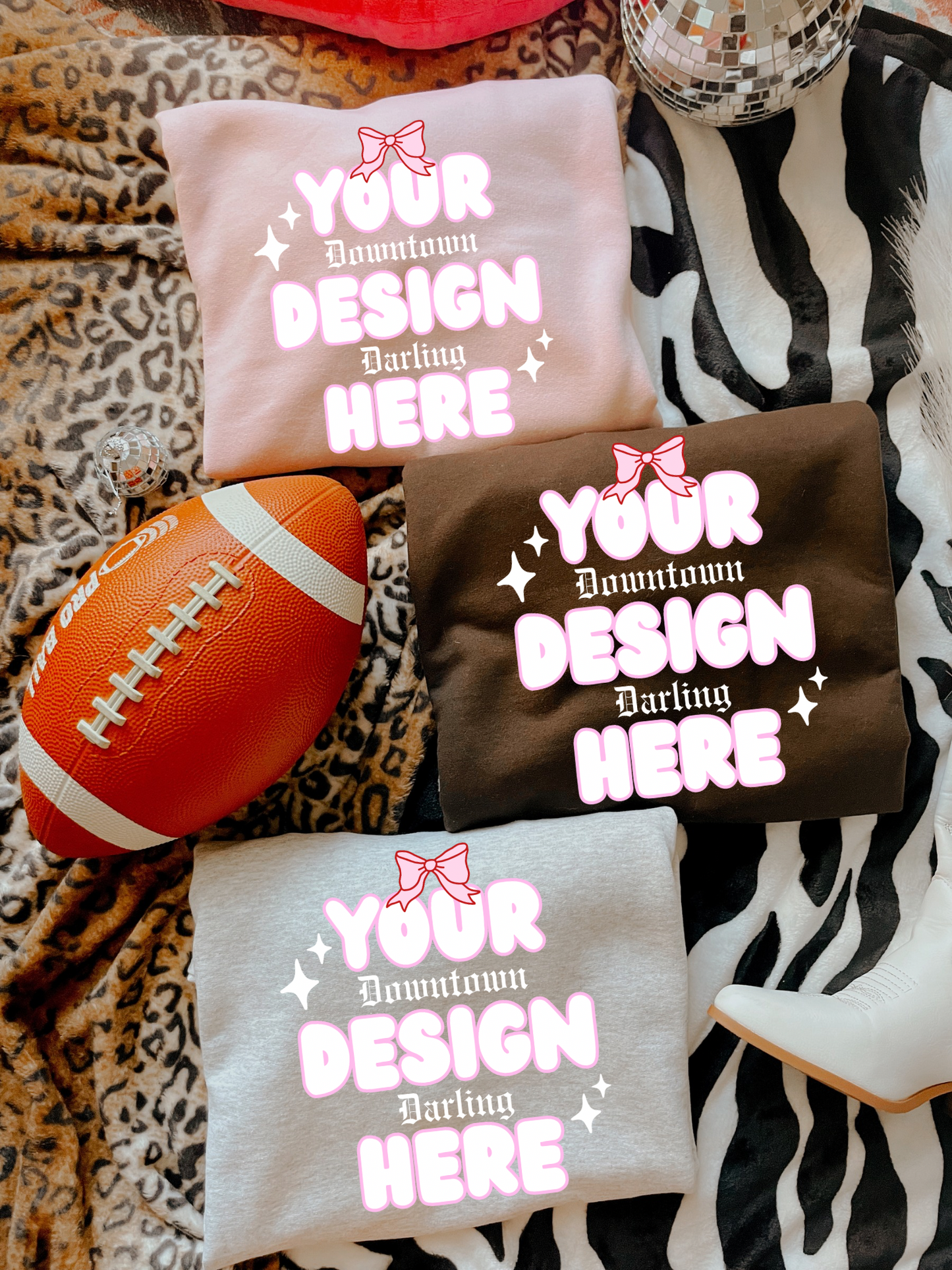 Light Pink, Dark Chocolate & Ash Gray Gildan Mock-Up