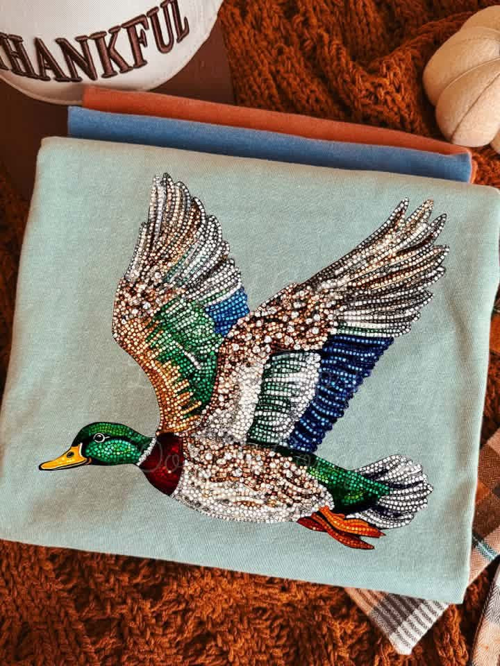 Faux Rhinestone Duck DTF Graphics