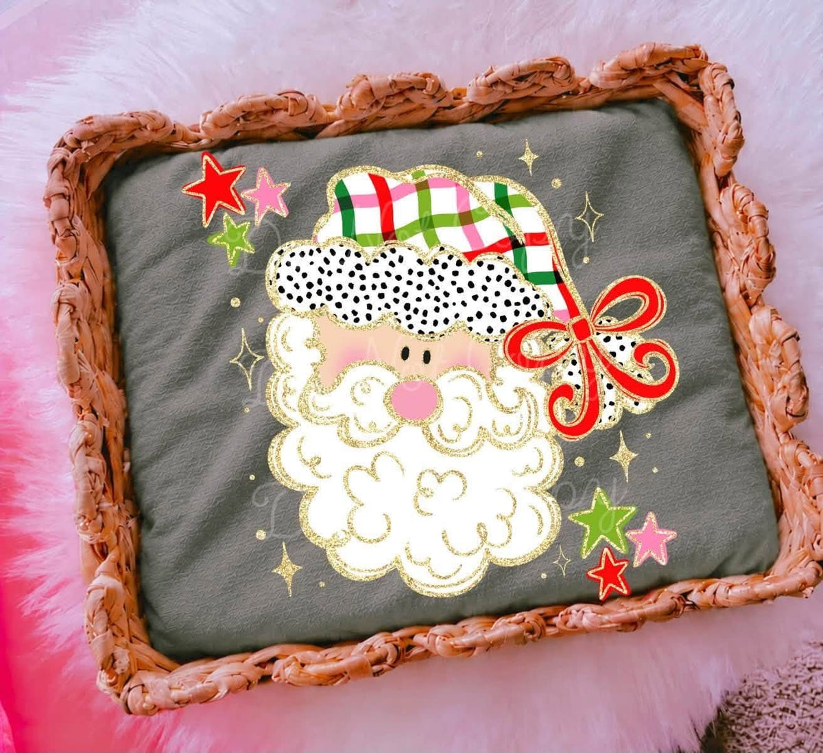 Plaid Santa DTF Graphics