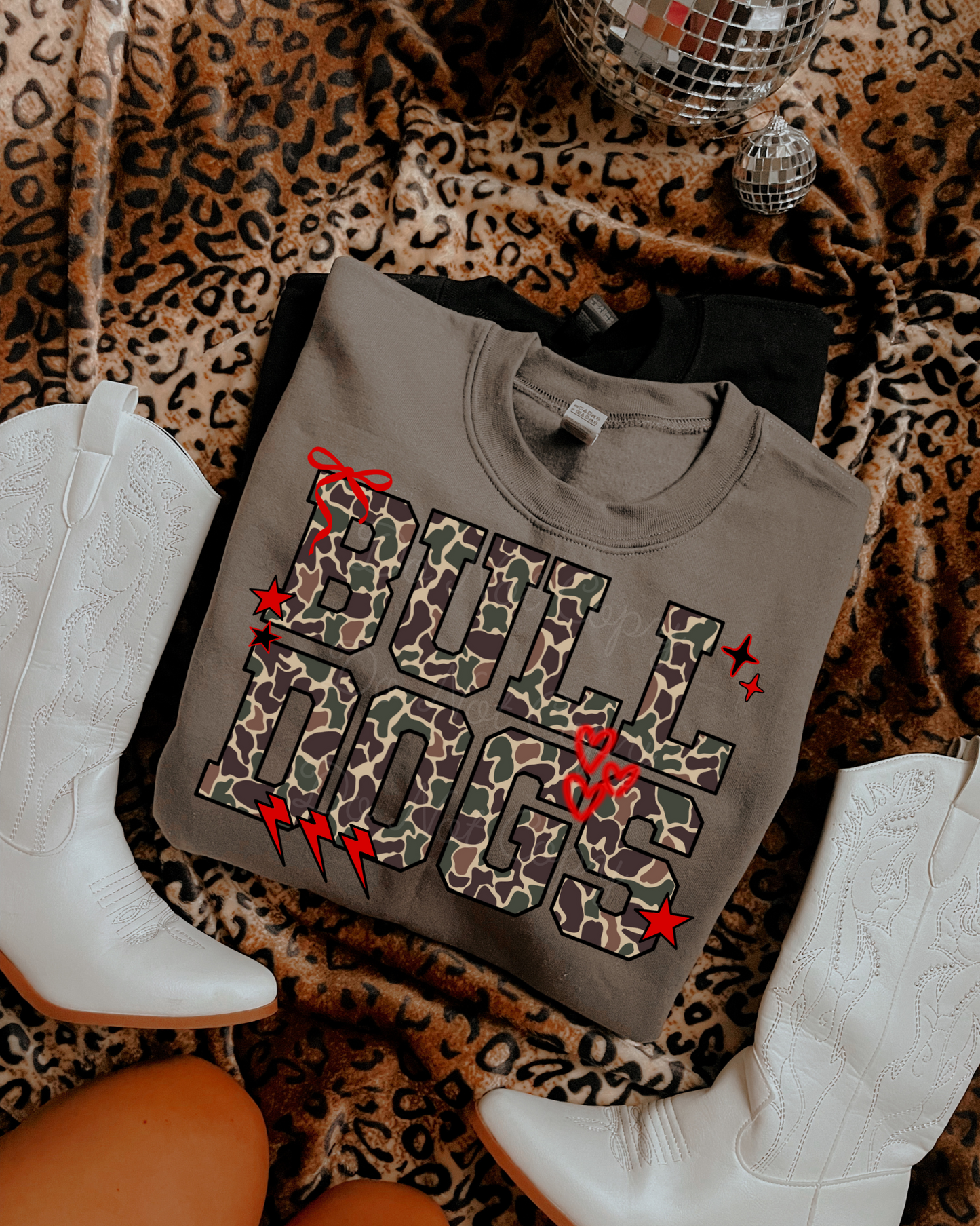 Bulldogs Camo Mascot DTF Graphics