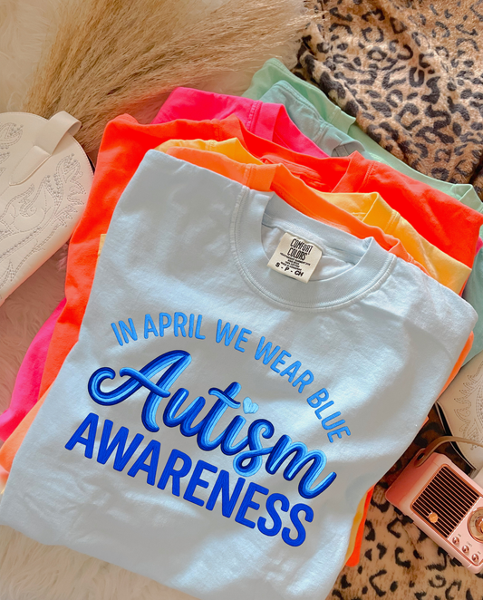 In April We Wear Blue Autism Awareness DTF Graphics