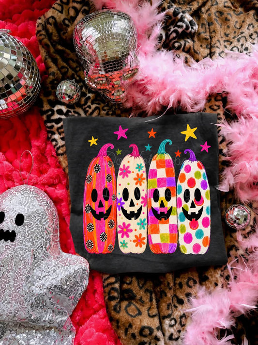 Colorful Pumpkins DTF Graphic