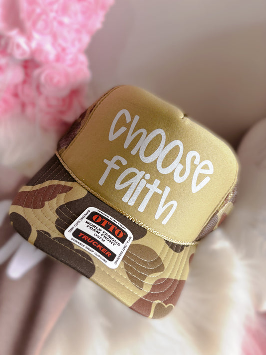 Choose Faith DTF Green Camo Hat (TAT 15 BIZ DAYS)