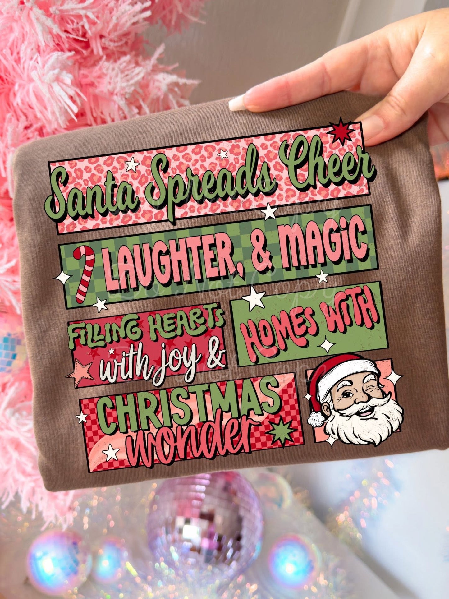 Santa Spreads Cheer DTF Graphics