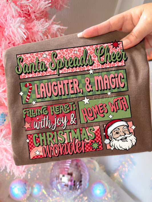 Santa Spreads Cheer DTF Graphics
