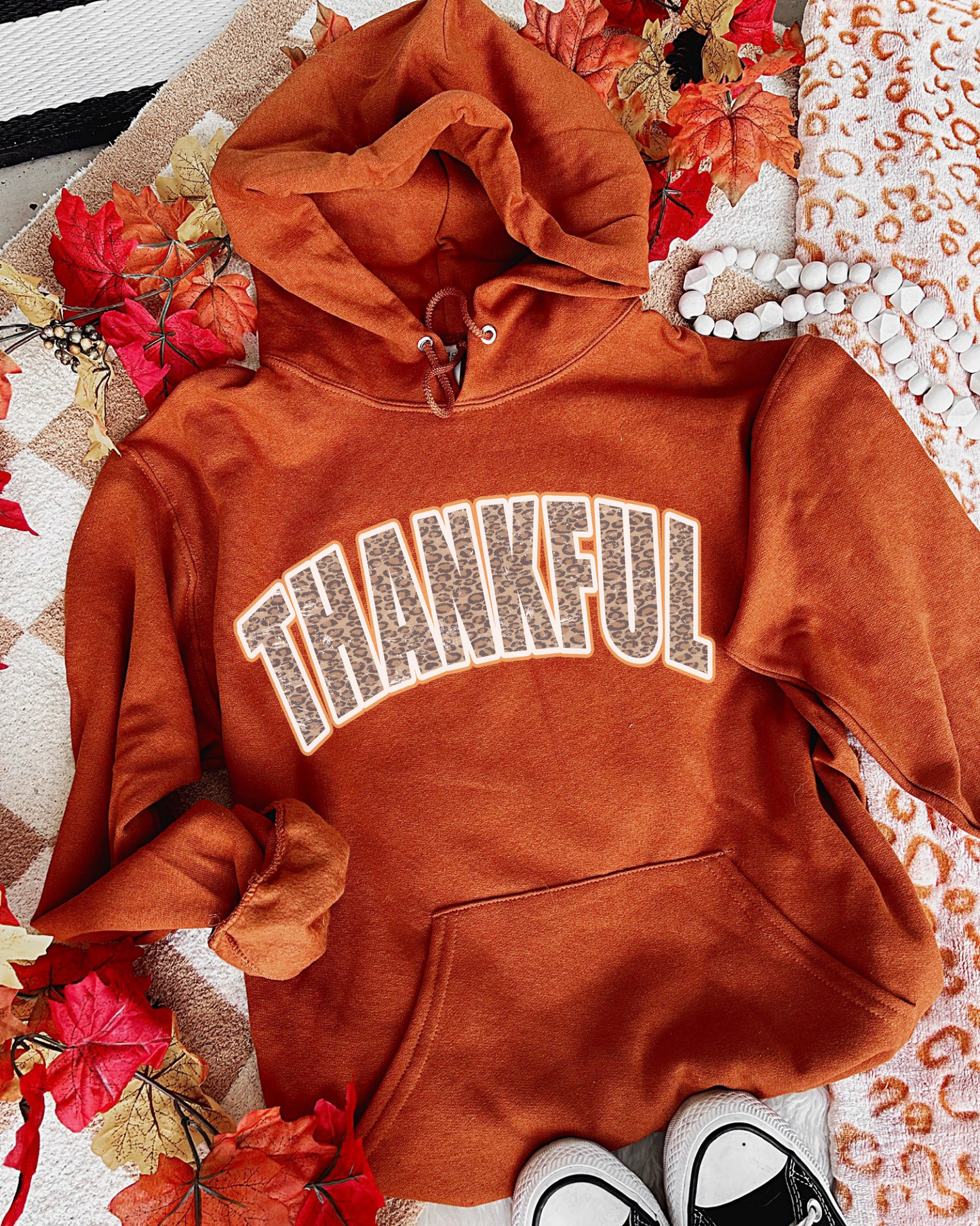 Leopard Thankful Hoodie DTF Graphics