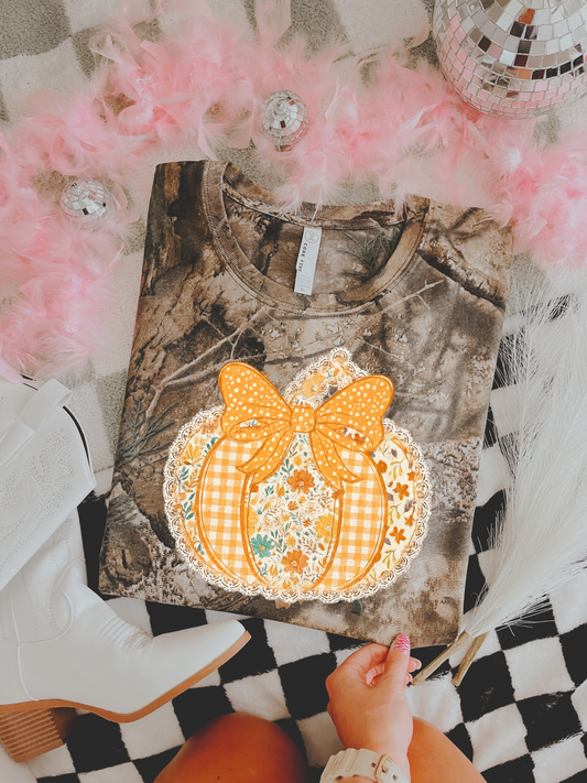 Floral Lace Pumpkin DTF Graphics