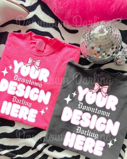 Neon Pink & Pepper Comfort Color Mock-Up