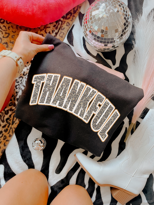 Leopard Thankful DTF Graphics