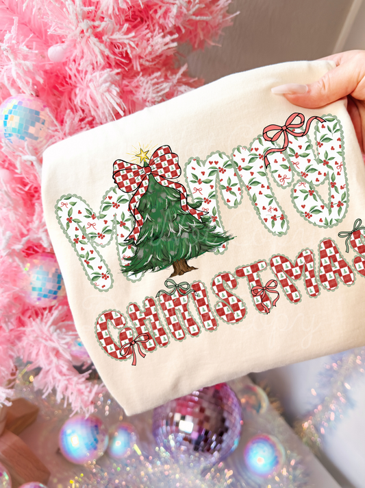 Merry Christmas Tree DTF Graphics