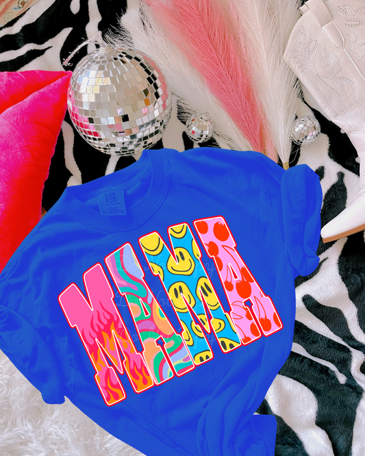 Groovy Smiley Mama DTF Graphics