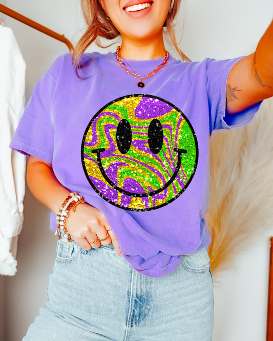 Mardi Gras Smiley DTF Graphics