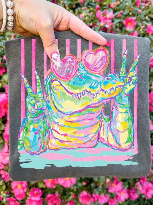 Preppy Gator DTF Graphics