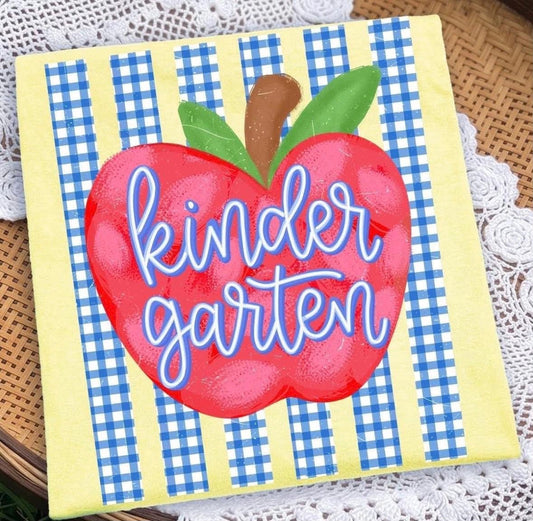 Kindergarten Apple & Stripes Rainbow Stripes DTF Graphics