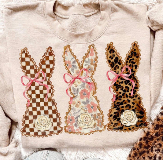 Easter Bunny Trio DTF Graphics