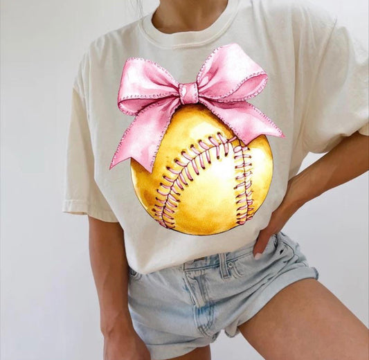 Softball Bow DTF Graphics