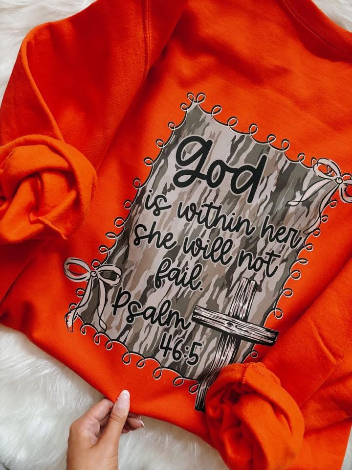 God Is Within Her Camo (front & back) DTF Graphics