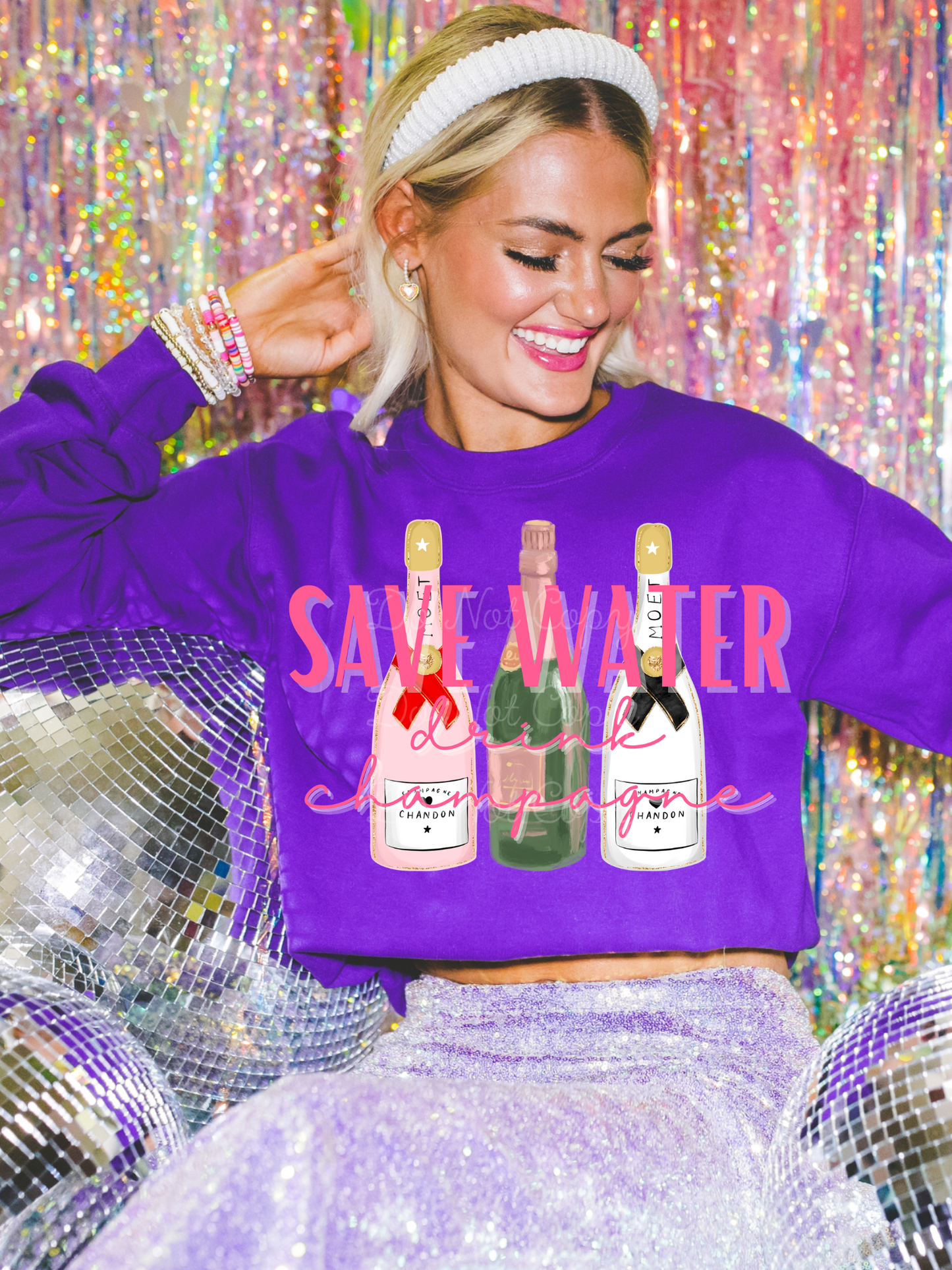 Save Water Drink Champagne DTF Graphics