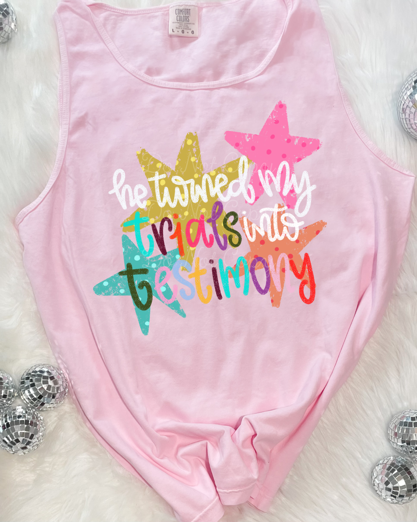 He Turned My Trials Into Testimony DTF Tank Top