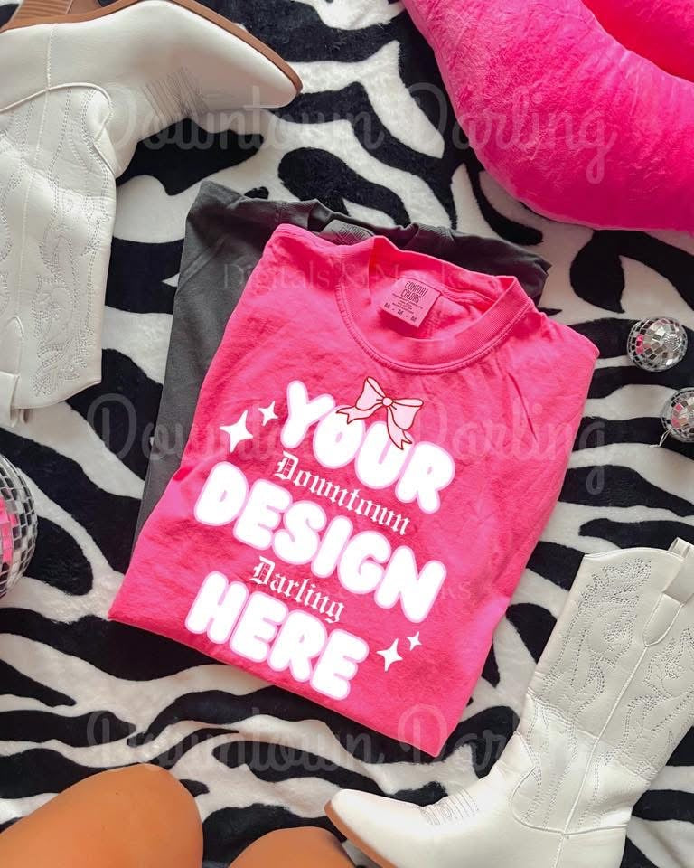 Neon Pink Comfort Color Mock-Up