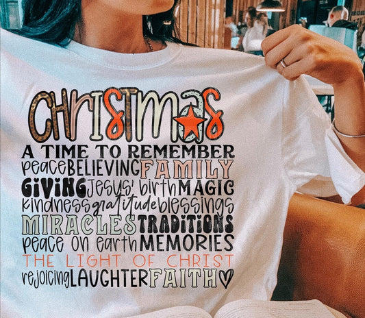 Christmas A Time To Remember DTF Graphics