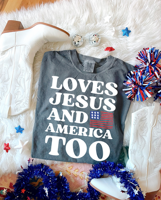 Loves Jesus & America Too PNG