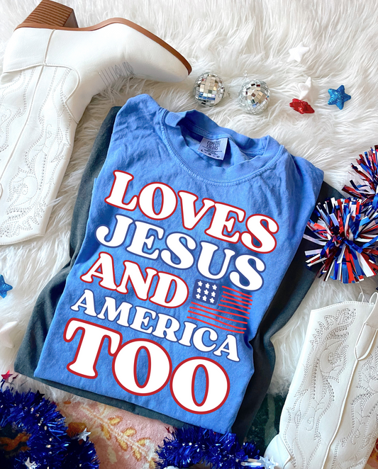 Loves Jesus & America Too PNG