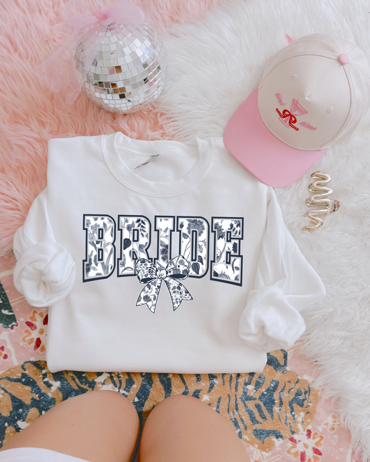 Black Floral Bride DTF Graphics