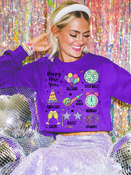 Happy New Year Collage DTF Graphics