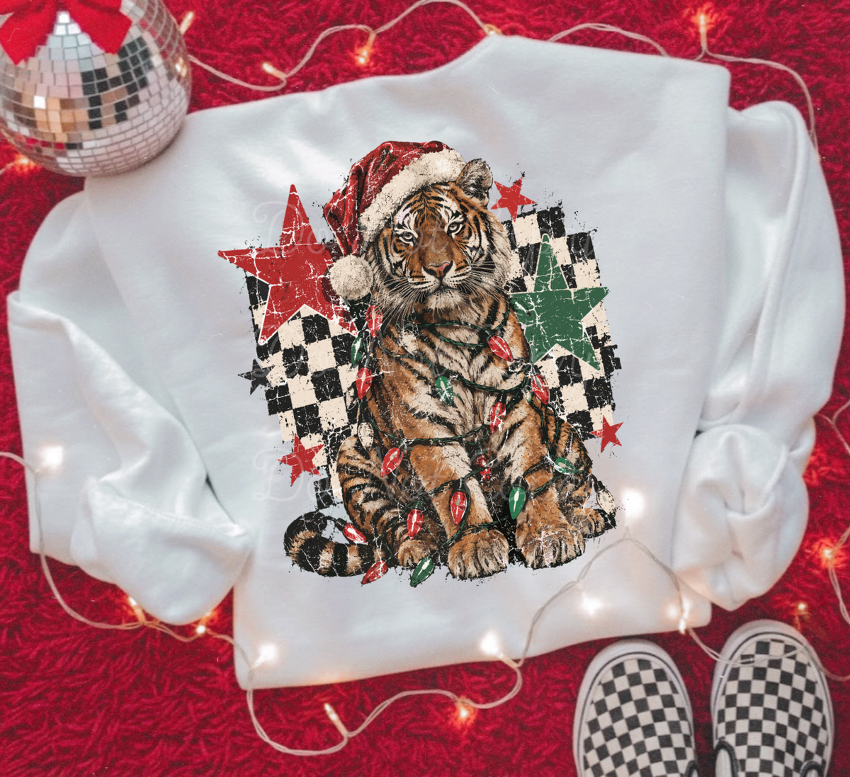 Christmas Tiger DTF Graphics