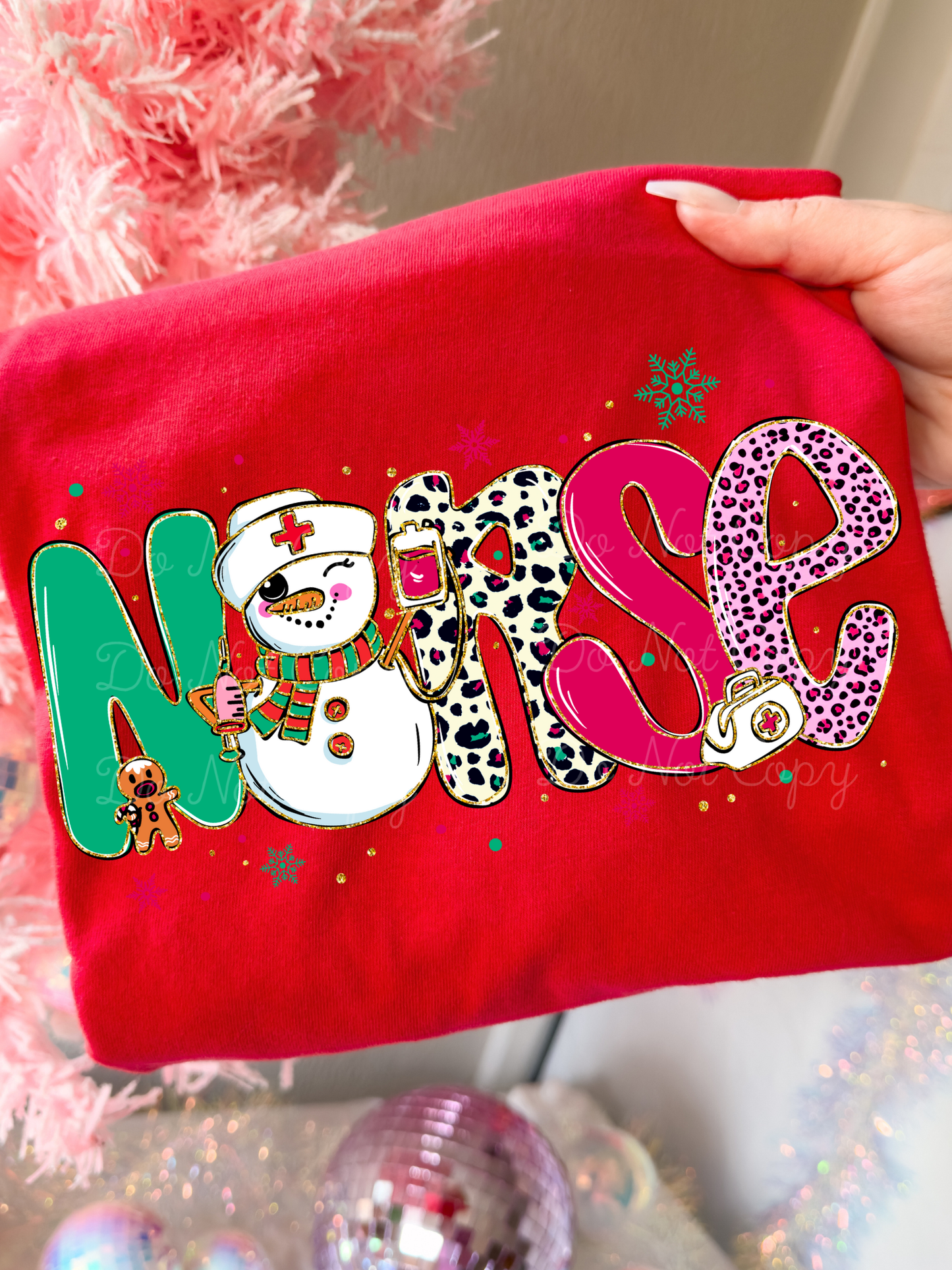 Christmas Nurse DTF Graphics