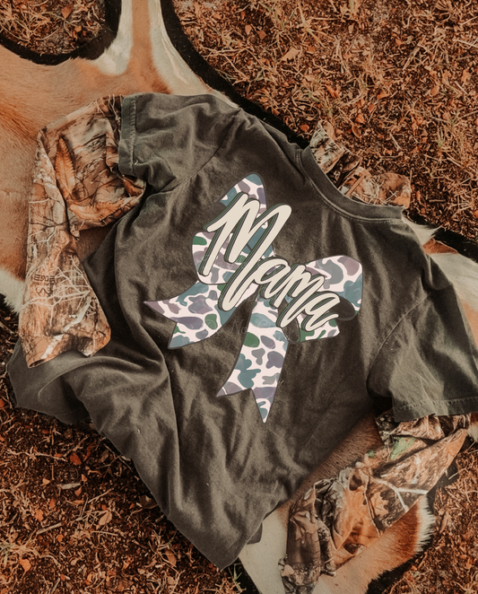 Camo Mama Bow DTF Graphics