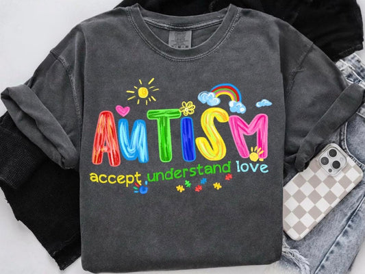 Autism Accept Understand Love DTF Graphics