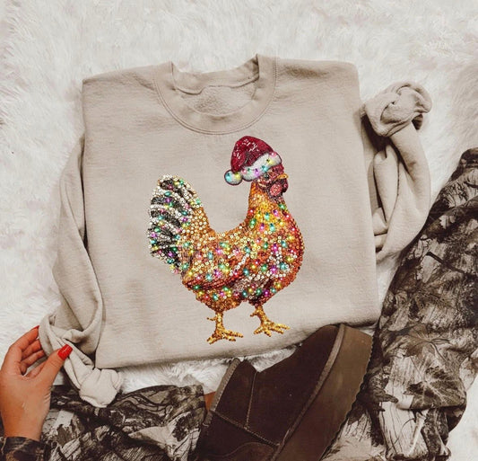 Christmas Chicken DTF Graphics