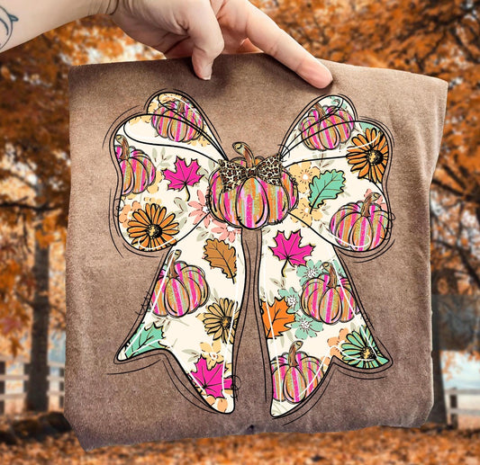 Pumpkin Bow DTF Graphics