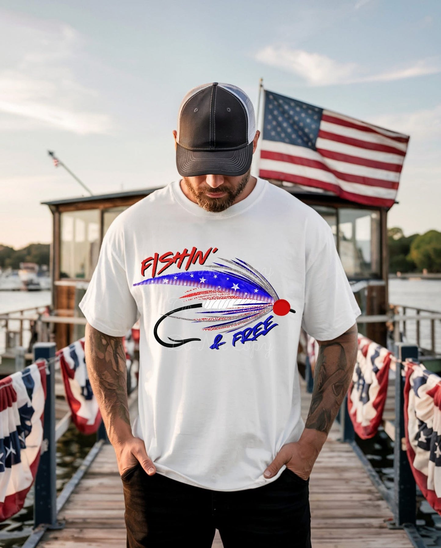 Fishin' & Free DTF Graphics