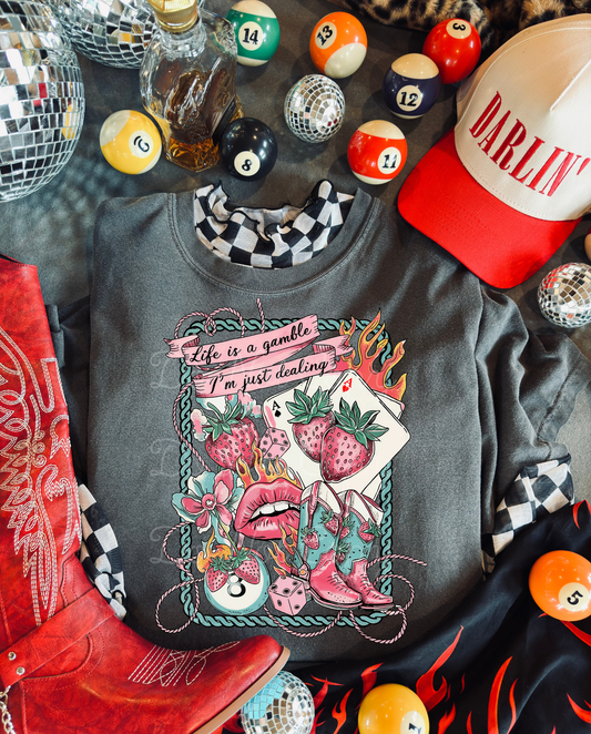Life Is A Gamble DTF Graphics
