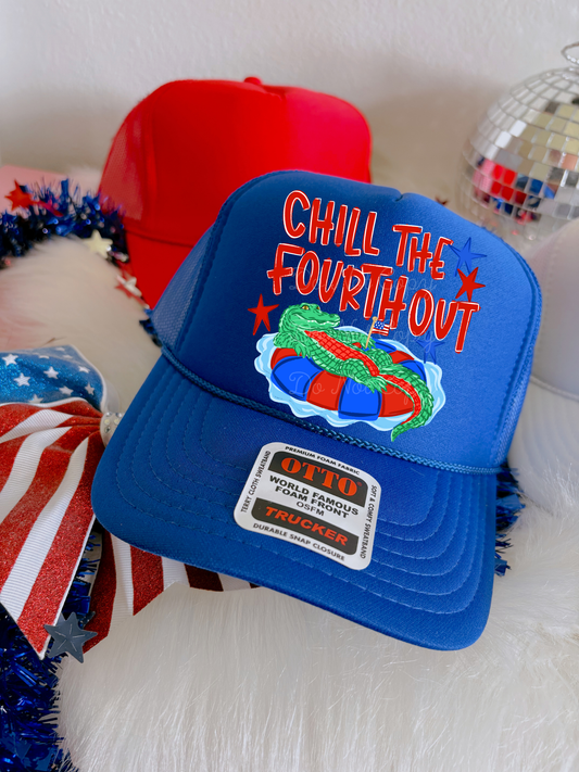 Chill The 4th Out DTF Royal Blue Hat