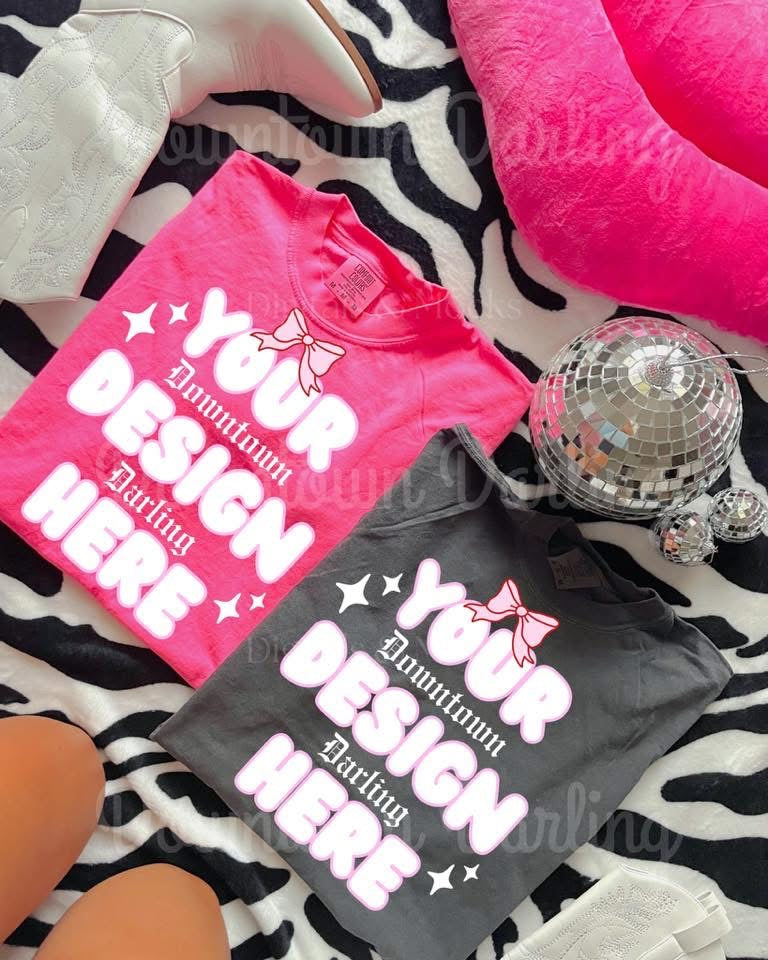 Neon Pink & Pepper Comfort Color Mock-Up