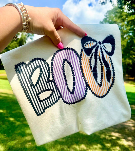 Boo Stripes & Bow DTF Graphics