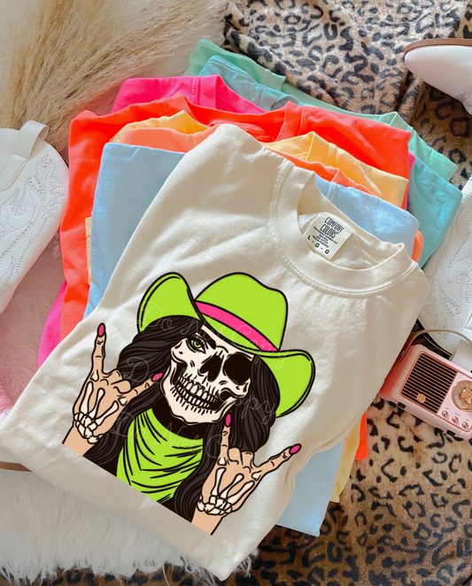 Cowgirl Skull DTF Graphics