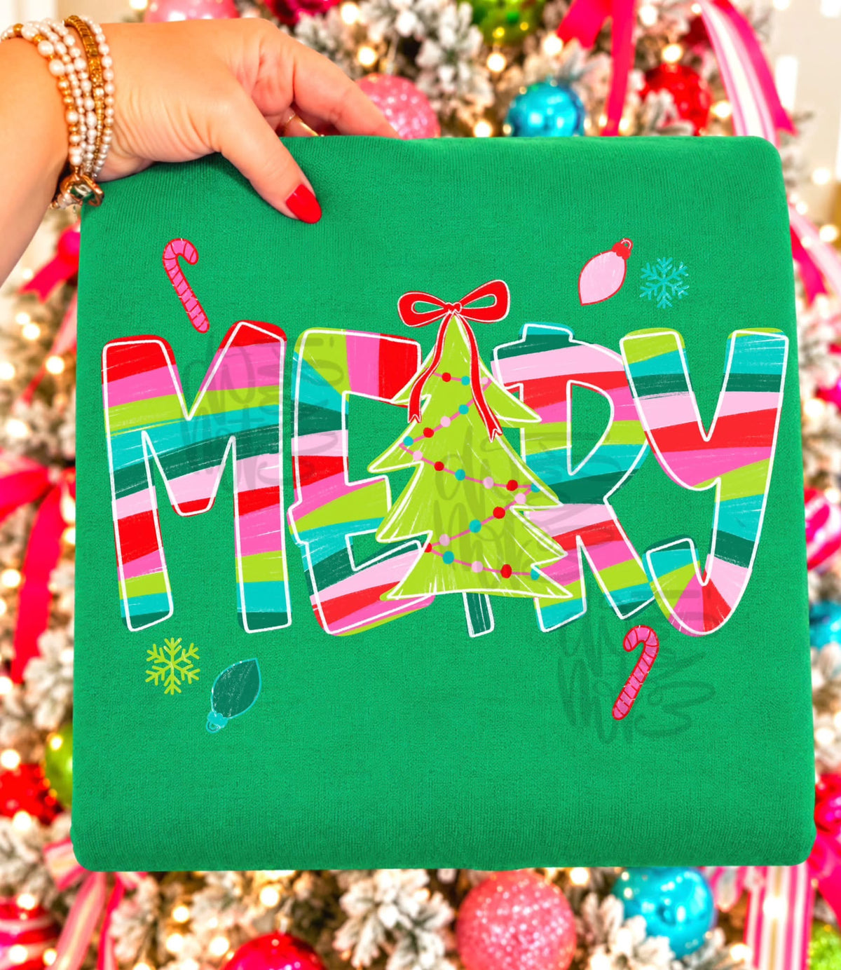 Merry Rainbow Stripes DTF Graphics