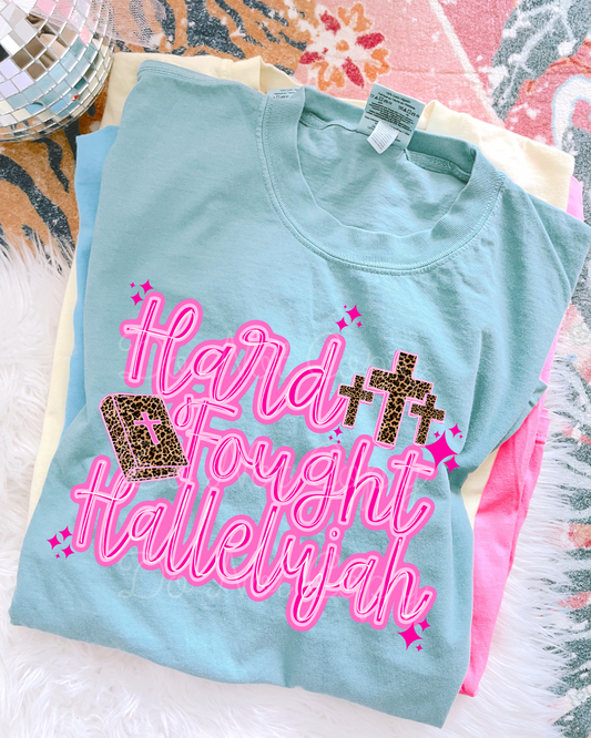 Hard Fought Hallelujah Cheetah DTF Graphics